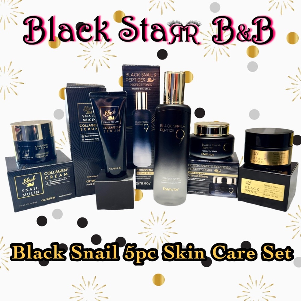 🐌 Black Snail 5 Pc Collagen & Peptide Skin Care Set. NEW. ⭐️SUPER SVGS BUNDLE⭐️